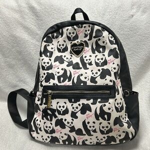 Betsey Johnson Full Size Super Cute Panda backpack, Floral Lining